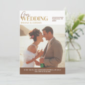 Rustieke  foto van Couple Wedding Magazine Kaart (Staand voorkant)