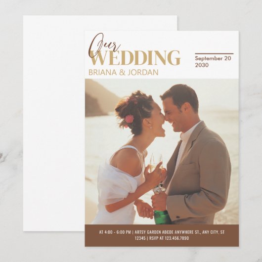 Rustieke  foto van Couple Wedding Magazine Kaart (Voorkant / Achterkant)