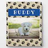 Rustieke foto van huisdierhond met pootafdrukken B Fotoplaat (Voorkant)