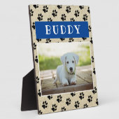 Rustieke foto van huisdierhond met pootafdrukken B Fotoplaat (Zijkant)