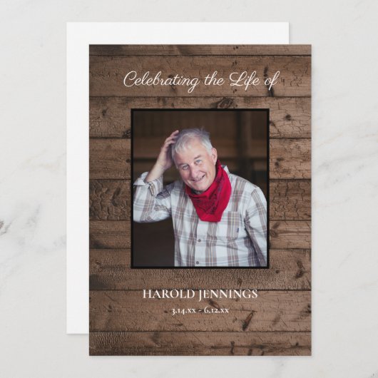 Rustieke foto viering van het leven Orde van Servi Programmakaart (Voorkant / Achterkant)