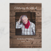 Rustieke foto viering van het leven Orde van Servi Programmakaart (Voorkant)
