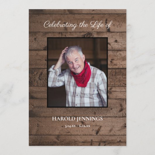 Rustieke foto viering van het leven Orde van Servi Programmakaart (Voorkant)