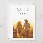Rustieke foto Ze zei ja bruiloft Verloving Kaart (Voorkant)