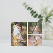 Rustieke Fotocollage Save The Date Briefkaart (Staand voorkant)