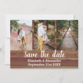 Rustieke Fotocollage Save The Date Kaart (Voorkant)