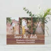 Rustieke Fotocollage Save The Date Kaart (Staand voorkant)