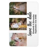 Rustieke fotocollage save the date magneet (Verticaal)