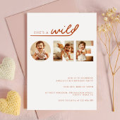 Rustieke Fotocollage Wild One 1st Birthday Kaart