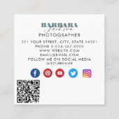 Rustieke fotograaf foto wit papier textuur vierkante visitekaartje (Achterkant)