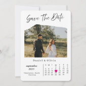 Rustieke fotokalender save the date kaart (Voorkant)