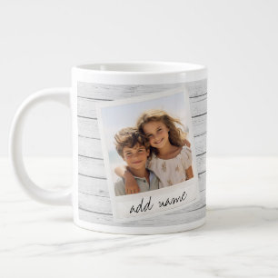 Rustieke fotolijst met Shiplap-achtergrondprint Grote Koffiekop