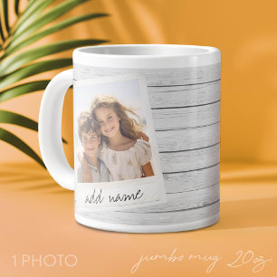 Rustieke fotolijst met Shiplap-achtergrondprint Grote Koffiekop