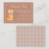 Rustieke Fox Baby shower Boek Verzoek invoegen Kaa Informatiekaartje (Voorkant / Achterkant)