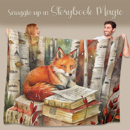 Rustieke  Fox Books Woodland Herfst Herfst Fleece Deken