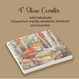 Rustieke  Fox Books Woodland Herfst Herfst Stenen Onderzetter