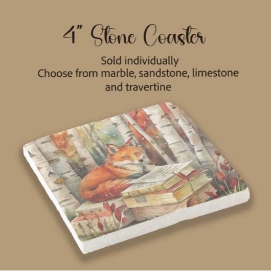 Rustieke  Fox Books Woodland Herfst Herfst Stenen Onderzetter