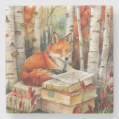 Rustieke  Fox Books Woodland Herfst Herfst Stenen Onderzetter (Voorkant)