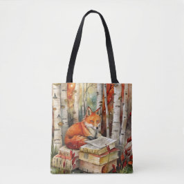 Rustieke  Fox Books Woodland Herfst Herfst Tote Bag