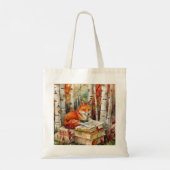 Rustieke Fox Books Woodland Herfst Herfst Tote Bag (Achterkant)