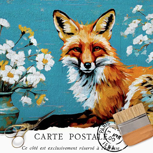Rustieke  Fox Decoupage Tissuepapier