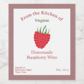 Rustieke Framboos Wijnfles Label Sticker (Enkel label)