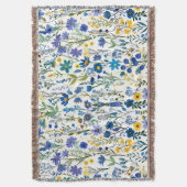 Rustieke Franse Blauwe Tuin Wildflowers Deken (Voorkant Verticaal)