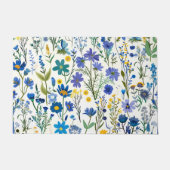 Rustieke Franse Blauwe Tuin Wildflowers Deurmat (Voorkant)