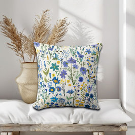 Rustieke Franse Blauwe Tuin Wildflowers Kussen