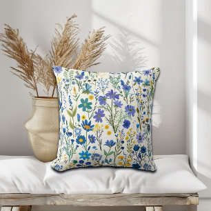 Rustieke Franse Blauwe Tuin Wildflowers Kussen