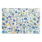 Rustieke Franse Blauwe Tuin Wildflowers Kussensloop (Achterkant)