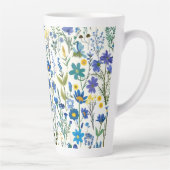 Rustieke Franse Blauwe Tuin Wildflowers Latte Mok (Rechts)