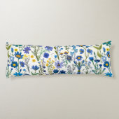 Rustieke Franse Blauwe Tuin Wildflowers Lichaamskussen (Achterkant)