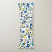Rustieke Franse Blauwe Tuin Wildflowers Lichaamskussen (Voorkant Verticaal)