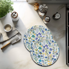 Rustieke Franse Blauwe Tuin Wildflowers Papieren Bordje