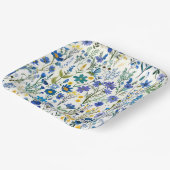 Rustieke Franse Blauwe Tuin Wildflowers Papieren Bordje (Gebogen)