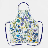 Rustieke Franse Blauwe Tuin Wildflowers Schort (Voorkant)