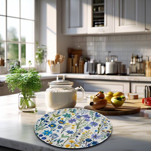 Rustieke Franse Blauwe Tuin Wildflowers Snijplank