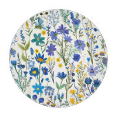 Rustieke Franse Blauwe Tuin Wildflowers Snijplank (Voorkant)