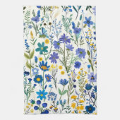 Rustieke Franse Blauwe Tuin Wildflowers Theedoek (Verticaal)