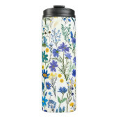 Rustieke Franse Blauwe Tuin Wildflowers Thermosbeker (Voorkant)
