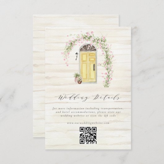Rustieke Franse bloementuin bruiloft details Informatiekaartje (Voorkant / Achterkant)