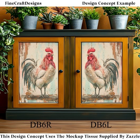 Rustieke Franse Boerderij Haan DB6R Decoupage Tissuepapier