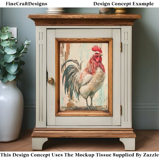 Rustieke Franse Boerderij Haan DB6R Decoupage Tissuepapier