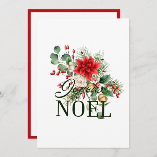  rustieke franse joyeux noel aankondiging (Voorkant / Achterkant)