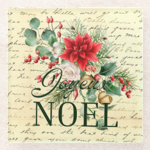  rustieke franse joyeux noel glazen onderzetter