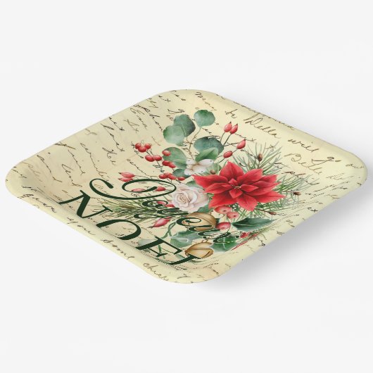  rustieke franse joyeux noel papieren bordje (Gebogen)