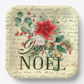  rustieke franse joyeux noel papieren bordje (Voorkant)