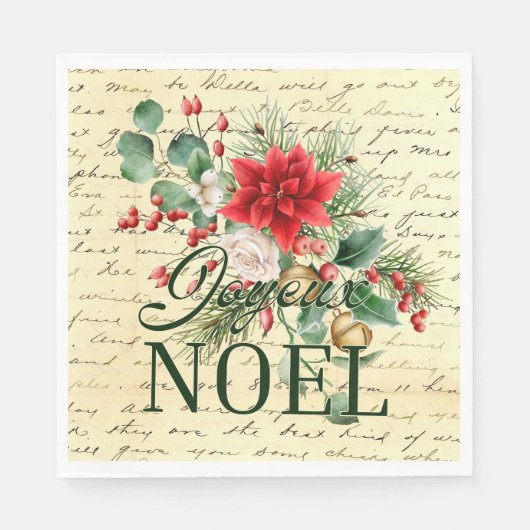  rustieke franse joyeux noel servet (Voorkant)