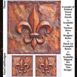 Rustieke Franse Klassieker Fleur de Lis EH3R Decou Tissuepapier